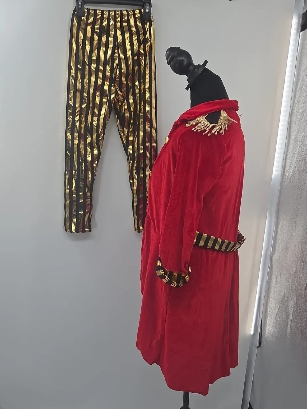 Kids Red Ringmaster Costume with Gold Trim